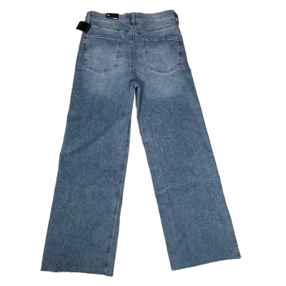 Fashion Nova 90'S Baby Basic Stretch Wide Leg Jean Size 13 Medium Wash - Picture 2 of 8